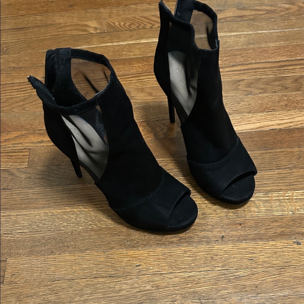 Charlotte Russe Black Peep-Toe Heels